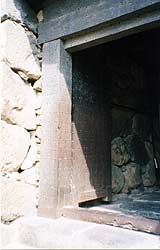 Iron doors protect the entrance to Matsue jo.